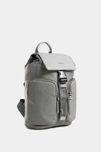 Mochila ibiza de lona y cuero para mujer chapa funcional