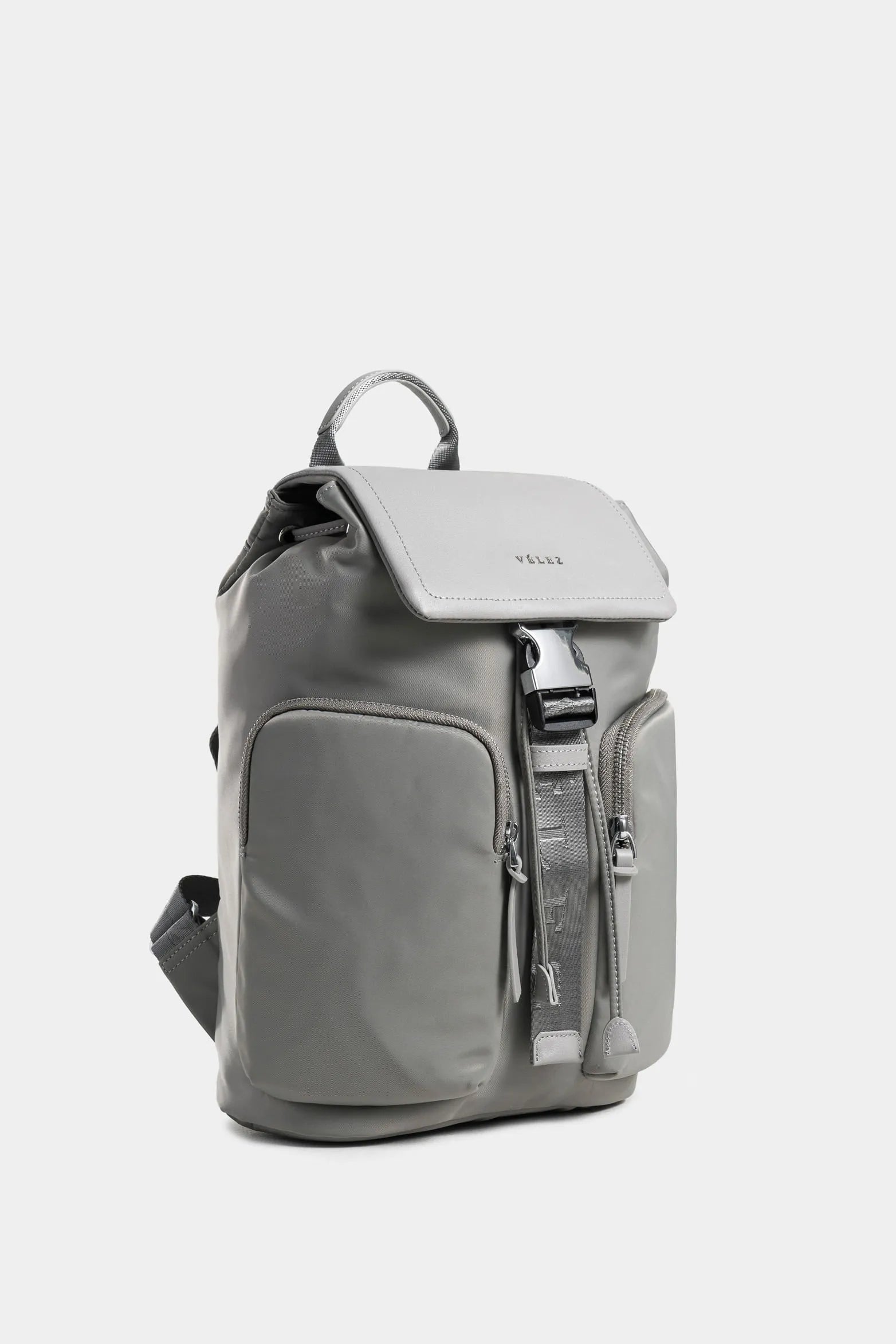 Mochila ibiza de lona y cuero para mujer chapa funcional