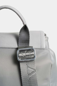 Mochila ibiza de lona y cuero para mujer chapa funcional