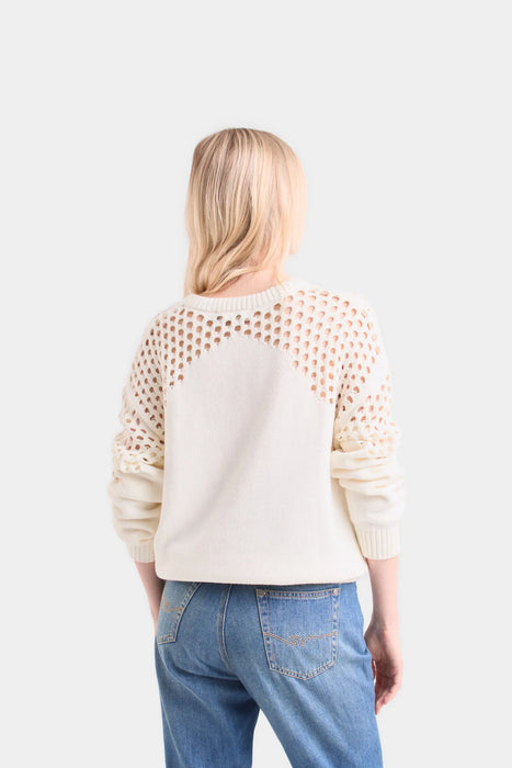 SWEATER CALTHA TEJIDO PARA MUJER CORTES MALLA CON MILLARÉ