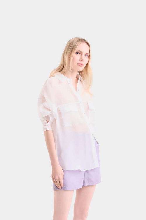 CAMISA THAILA EN TEJIDO PLANO PARA MUJER TABLA POSTERIOR