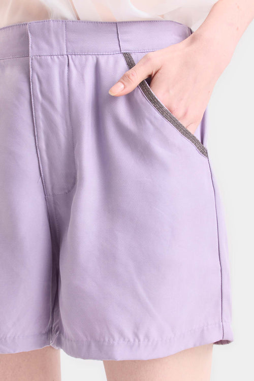 SHORT CALTHA EN TEJIDO PLANO PARA MUJER DETALLE MILLARÉ