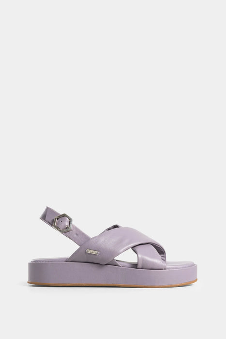 SANDALIA PLATAFORMA CALTHA DE CUERO PARA MUJER AMARRE CON HEBILLA