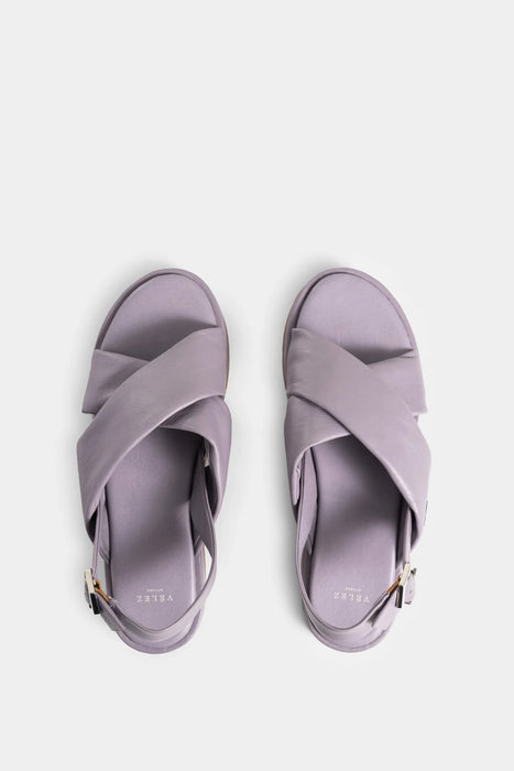 SANDALIA PLATAFORMA CALTHA DE CUERO PARA MUJER AMARRE CON HEBILLA