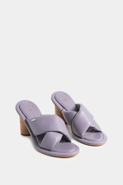 SANDALIA TACÓN MAWI DE CUERO PARA MUJER TIRAS ABOMBADAS