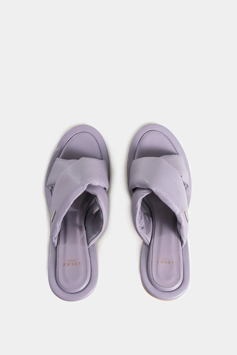 SANDALIA TACÓN MAWI DE CUERO PARA MUJER TIRAS ABOMBADAS