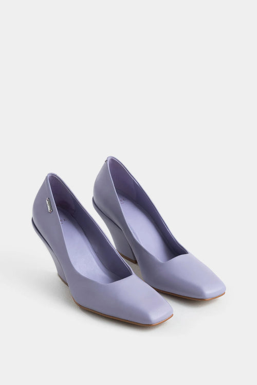 Tacones Cerrados Libra de Cuero para Mujer Punta Cuadrada