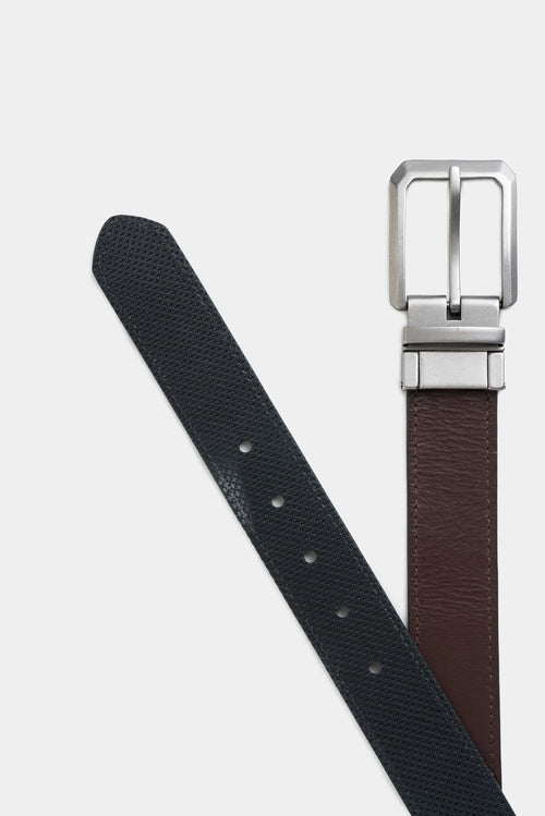 Cinturón doble faz igor de cuero para hombre punta lanza