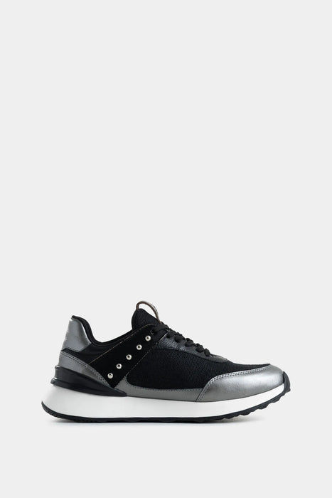 SNEAKERS SAN JOAQUÍN DE CUERO Y LONA PARA MUJER DETALLE TACHES