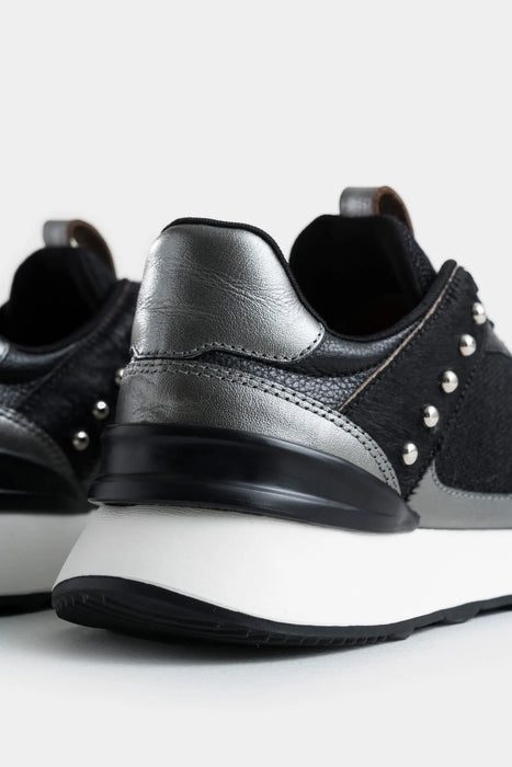 SNEAKERS SAN JOAQUÍN DE CUERO Y LONA PARA MUJER DETALLE TACHES