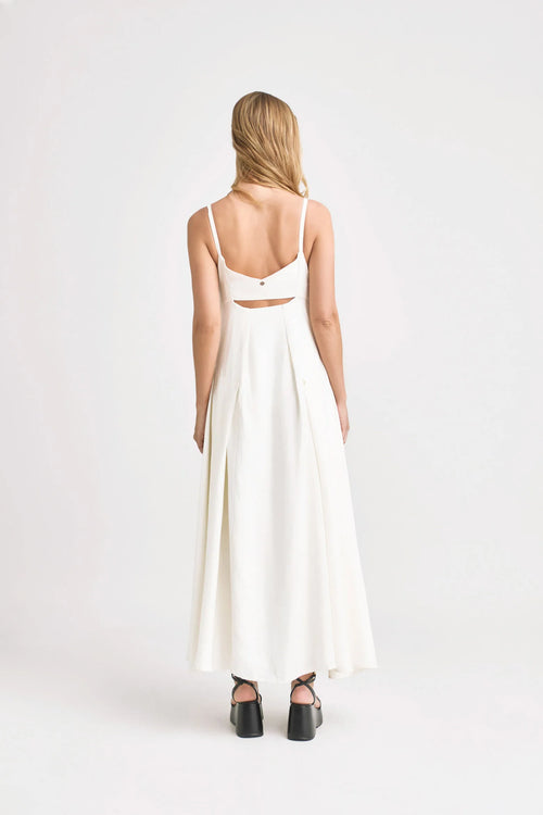 VESTIDO CLAVEL EN TEJIDO PLANO PARA MUJER DETALLE RECOGIDO