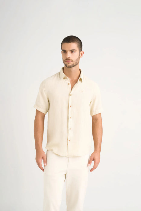 Camisa semi lino caribe para hombre manga corta