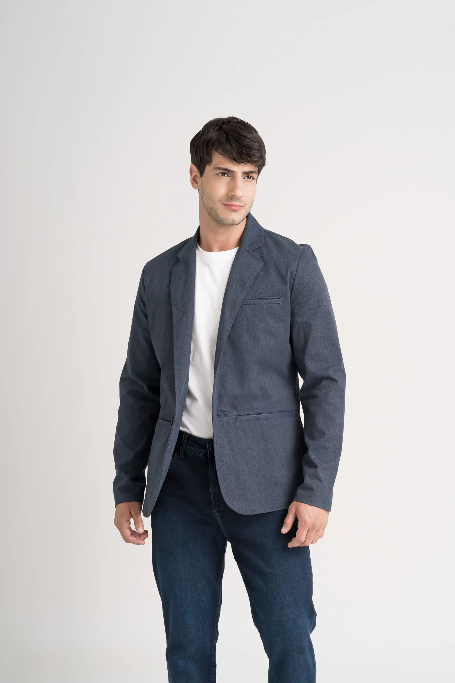 BLAZER SOFT TOUCH DE PAÑO PARA HOMBRE SILUETA SEMI FITTED