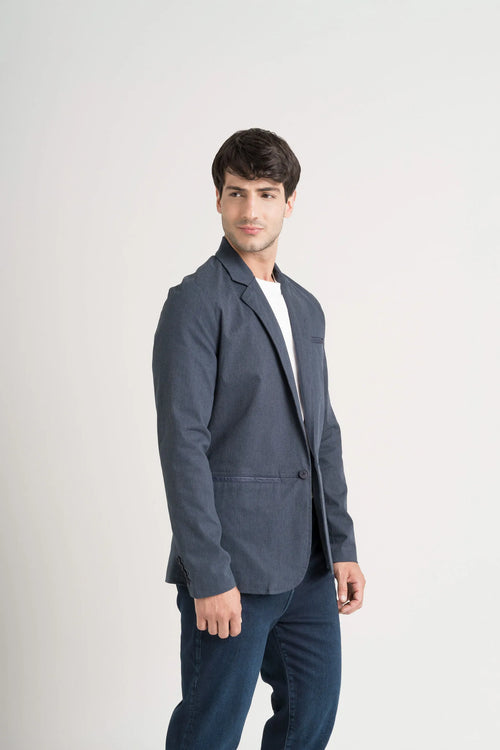 BLAZER SOFT TOUCH DE PAÑO PARA HOMBRE SILUETA SEMI FITTED