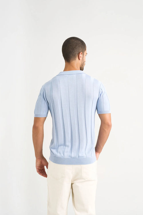 Polo tejida manga corta para hombre franjas
