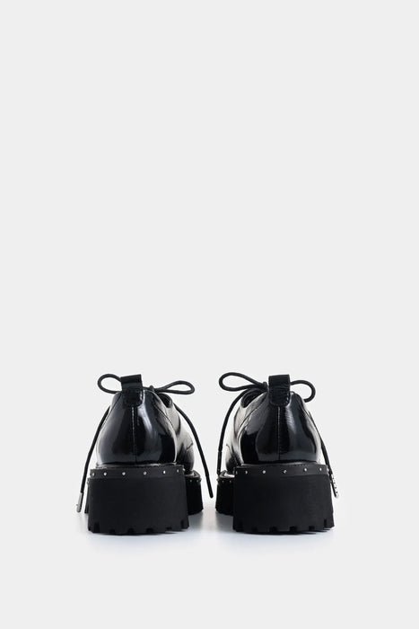 ZAPATOS DE CORDÓN THALIA DE CUERO PARA MUJER SILUETA CHUNKY