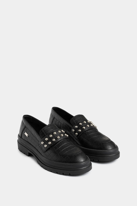 MOCASINES TRACTORADOS DE CUERO FOLIA PARA MUJER DETALLE TACHES