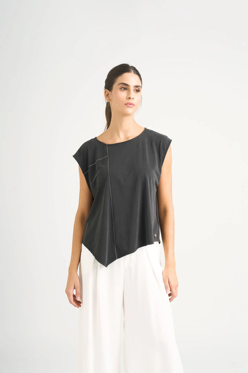 CAMISETA LUZ EN TEJIDO DE PUNTO PARA MUJER DETALLE MILLARÉ