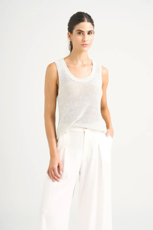 CAMISETA TEJIDA PARA MUJER EFECTO METALIZADO LÚREX