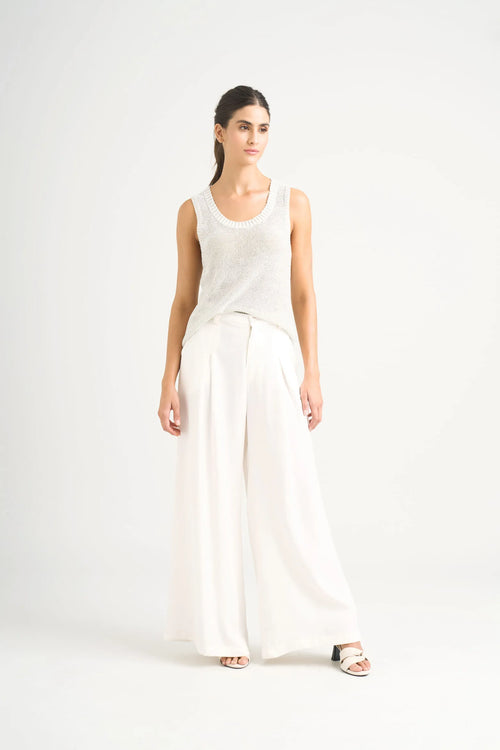 CAMISETA TEJIDA PARA MUJER EFECTO METALIZADO LÚREX