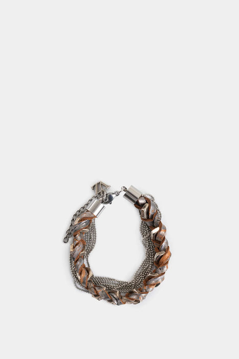 Pulsera Lucia de cuero trenzado para mujer cadena millaré