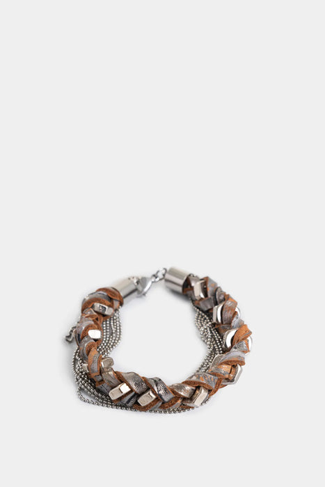 Pulsera Lucia de cuero trenzado para mujer cadena millaré