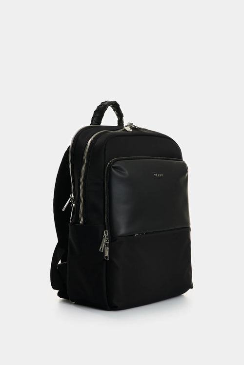 MORRAL MARFILO DE CUERO Y NYLON PARA MUJER MANIJA TRENZADA