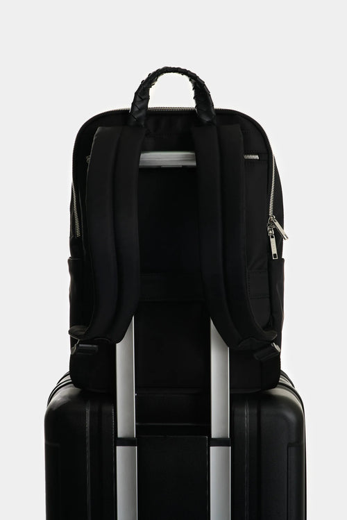 MORRAL MARFILO DE CUERO Y NYLON PARA MUJER MANIJA TRENZADA