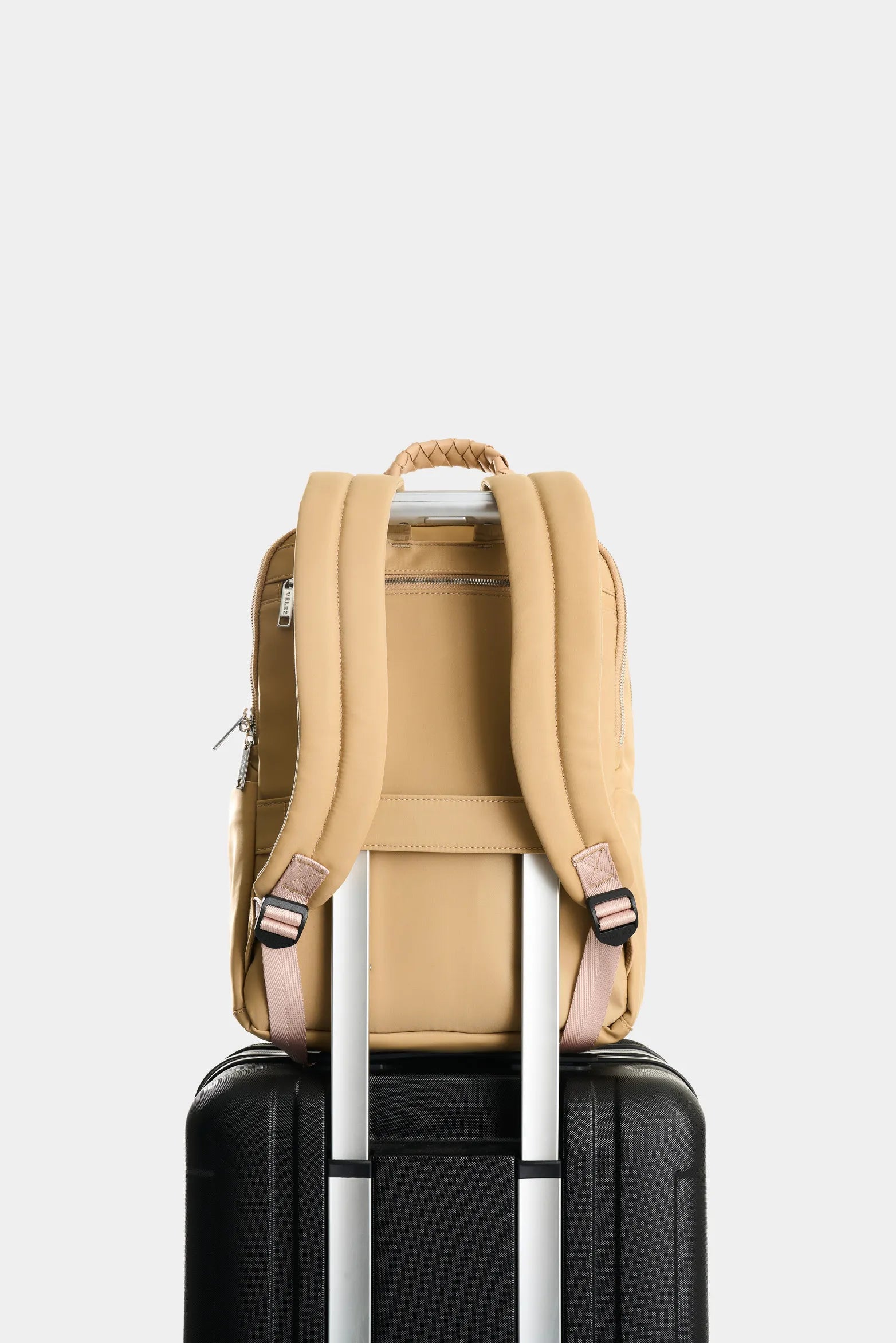 MORRAL MARFILO DE CUERO Y NYLON PARA MUJER MANIJA TRENZADA