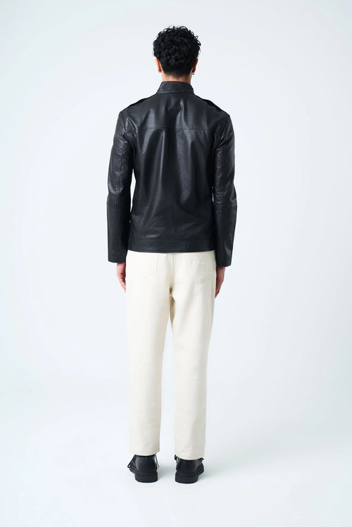 CHAQUETA BOSA DE CUERO PARA HOMBRE FIT SEMI HOLGADO