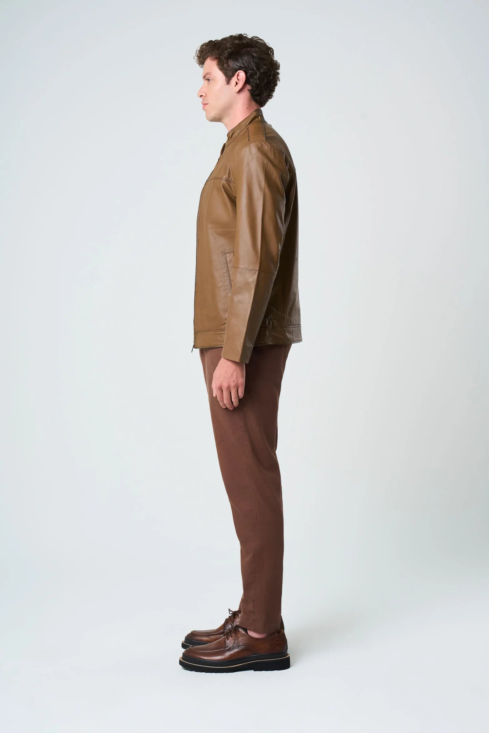 CHAQUETA BOSA DE CUERO PARA HOMBRE FIT SEMI HOLGADO