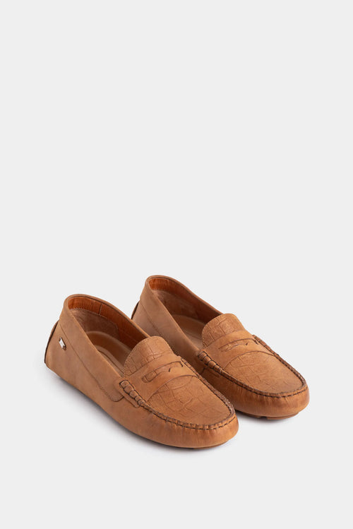 Mocasines Manchester de Cuero Grabado