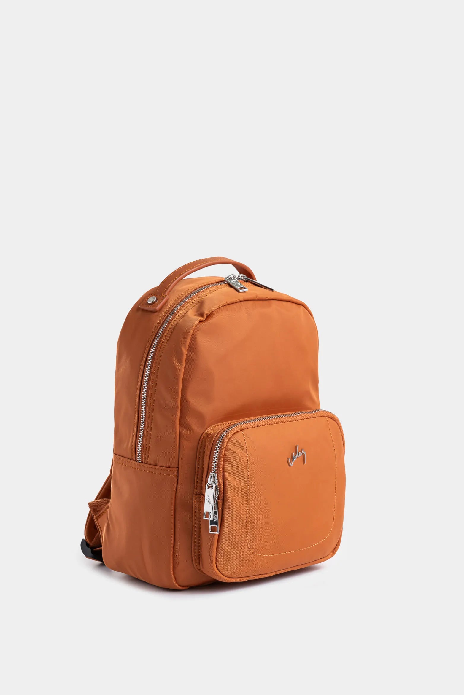 Morral Púrpura pequeño de lona para mujer manija cuero