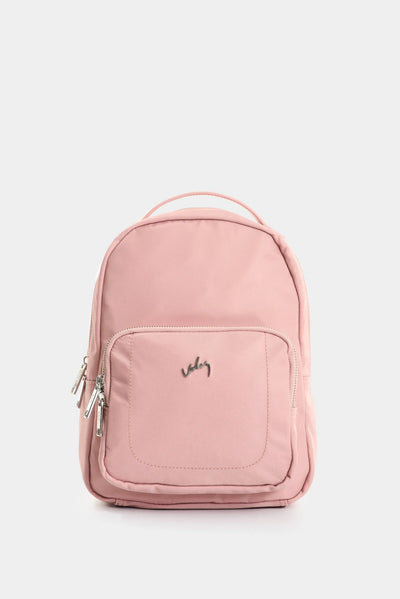 Morral Púrpura pequeño de lona para mujer manija cuero