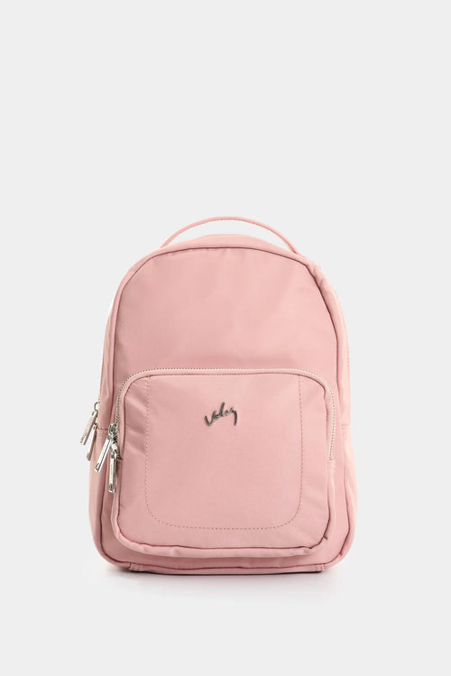 Morral Púrpura pequeño de lona para mujer manija cuero