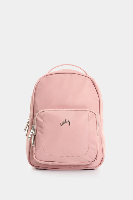 Morral Púrpura pequeño de lona para mujer manija cuero