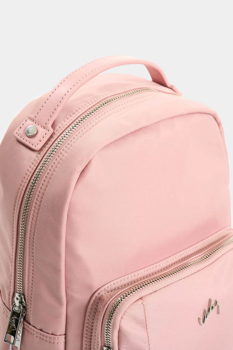 Morral Púrpura pequeño de lona para mujer manija cuero