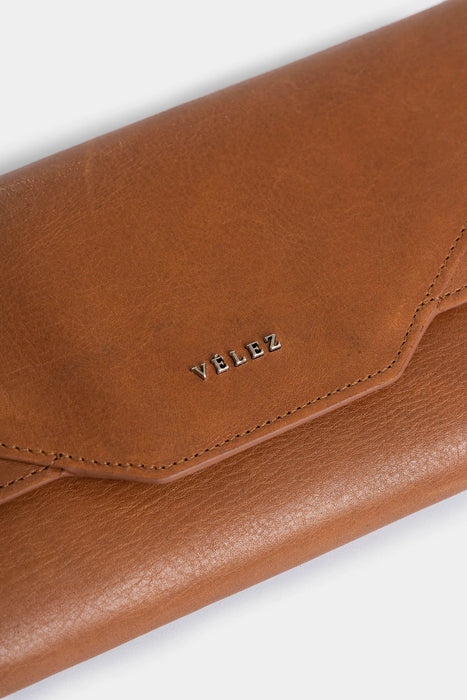 Billetera porta chequera Damasco de cuero para mujer diseño hexagonal