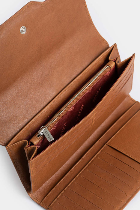 Billetera porta chequera Damasco de cuero para mujer diseño hexagonal