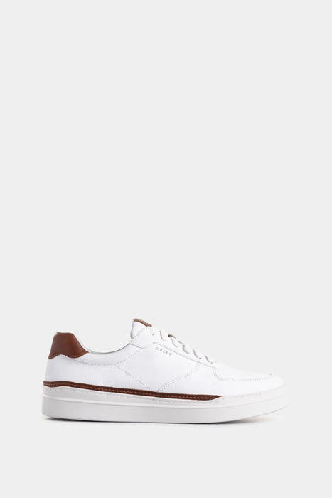 SNEAKERS WHITED DE CUERO PARA HOMBRE DETALLE CONTRASTE