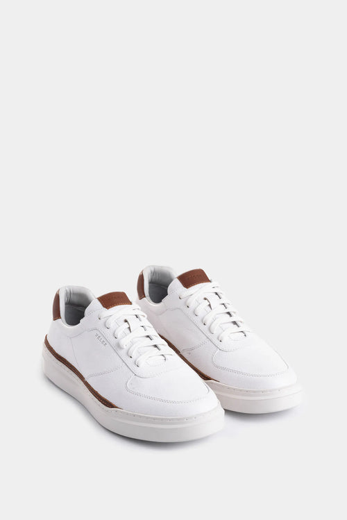 SNEAKERS WHITED DE CUERO PARA HOMBRE DETALLE CONTRASTE