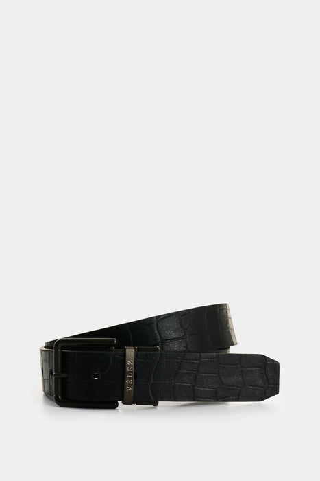 CINTURÓN DOBLE FAZ TERRA DE CUERO PARA HOMBRE GRABADO