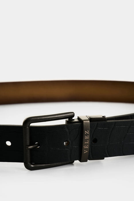 CINTURÓN DOBLE FAZ TERRA DE CUERO PARA HOMBRE GRABADO