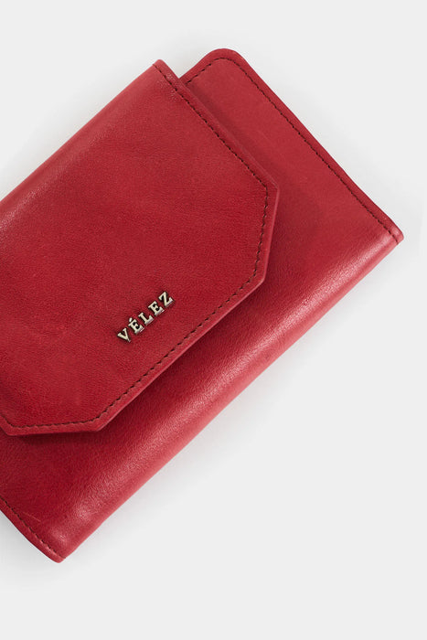 Billetera Bravo de cuero para mujer corte hexagonal