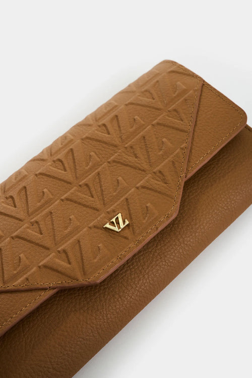 PORTA CHEQUERA DAMASCO DE CUERO PARA MUJER MONOGRAM