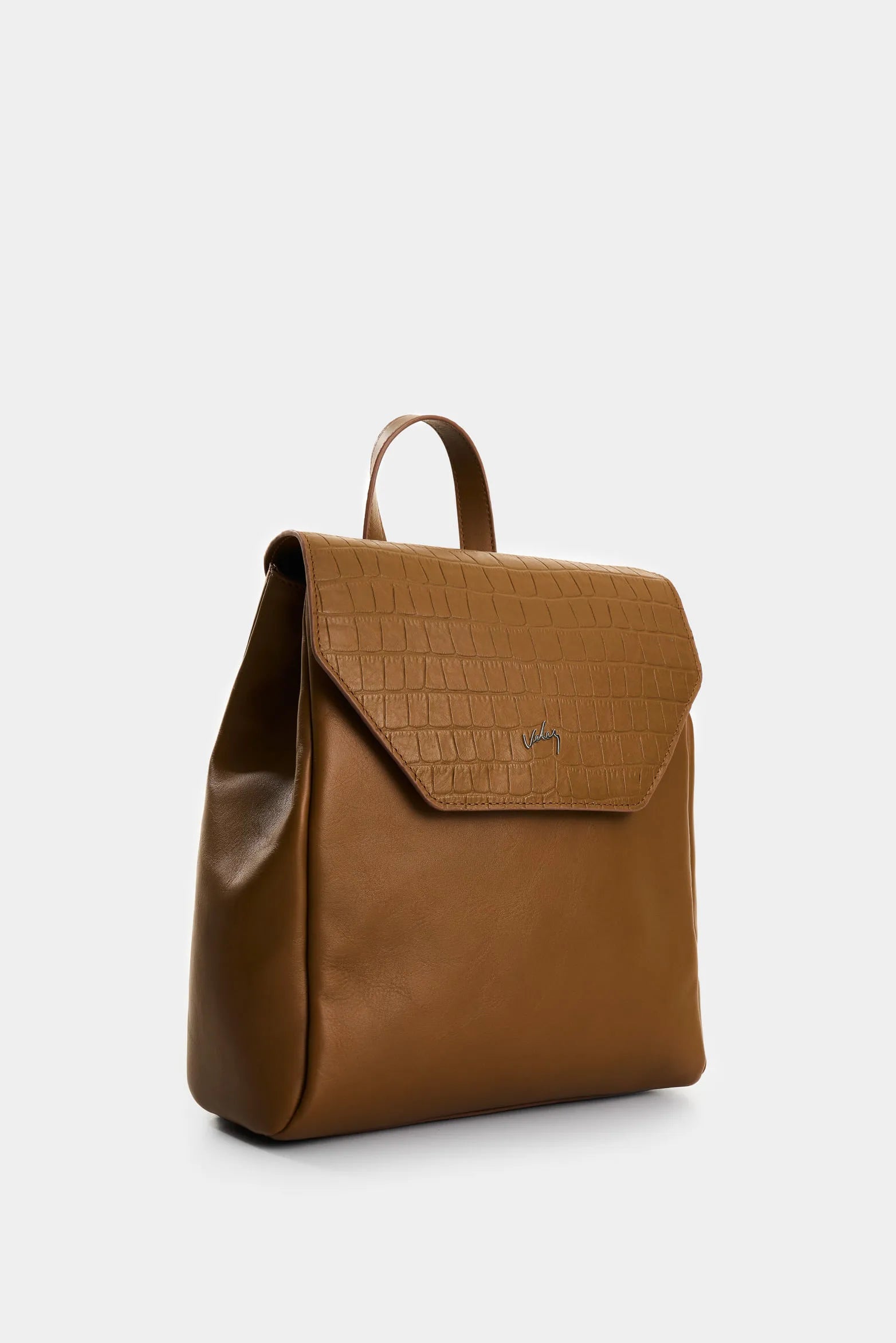 MOCHILA ROSARIO DE CUERO PARA MUJER CORTE HEXAGONAL