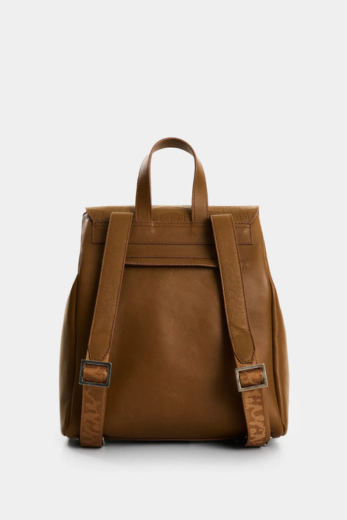 MOCHILA ROSARIO DE CUERO PARA MUJER CORTE HEXAGONAL