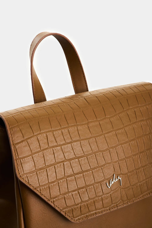 MOCHILA ROSARIO DE CUERO PARA MUJER CORTE HEXAGONAL