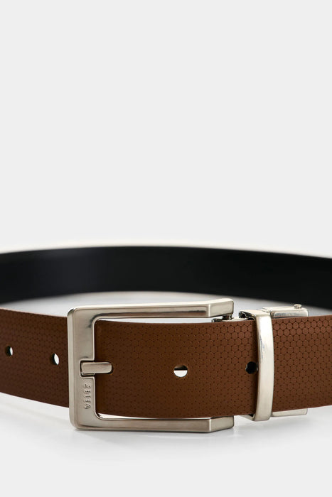 CINTURÓN DOBLE FAZ MANTHAS DE CUERO PARA HOMBRE PUNTA LANZA