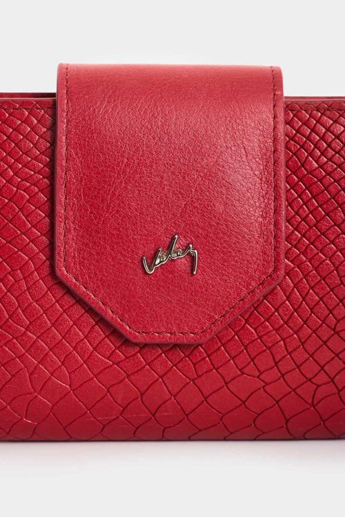 BILLETERA PORTA CHEQUERA DE CUERO GRABADO PARA MUJER EXTRAVAGANZA